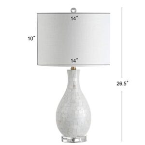 JONATHAN Y JYL1058A Josephine 26.5" Seashell LED Table Lamp Coastal Contemporary Bedside Desk Nightstand Lamp for Bedroom Living Room Office College Bookcase LED Bulb Included, White