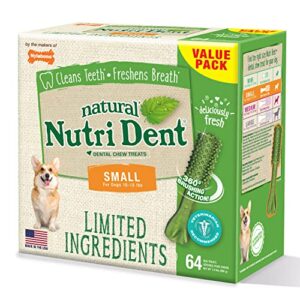 Nylabone Nutri Dent Natural Dental Fresh Breath Flavored Chew Treats Small - Up to 15 Ibs. 64 Count