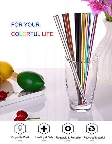 HuaLan Metal Chopsticks 18/8 Stainless Steel Chopsticks Japanese Korean Chopsticks Dishwasher Safe Resistant to Acids and Alkalis Fadless Anti-slip Reusable Chop Sticks 5 Pairs Gift Set - Multicolor