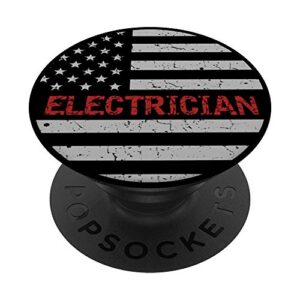 american electrician usa flag pop socket popsockets popgrip: swappable grip for phones & tablets