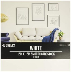 colorbok white 12x12in smooth cardstock
