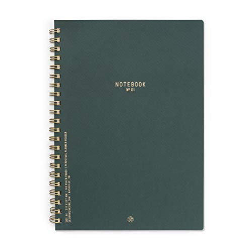 DesignWorks Ink Textured Paper Twin Wire Bound Notebook No. 1, Pacific Forest