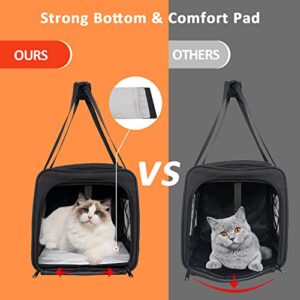 Mancro Cat Carrier, Pet Carrier Airline Approved for Medium Cats 20lbs, Dog Carrier for Small Dogs and Puppies, Soft Sided Collapsible Top Loading Cat Bag Carrier for Travel & Car