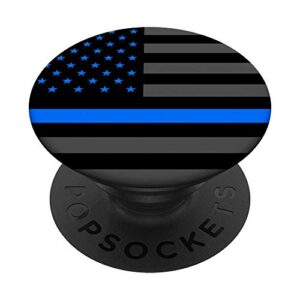 thin blue line pop sockets police flag american blue stars popsockets popgrip: swappable grip for phones & tablets