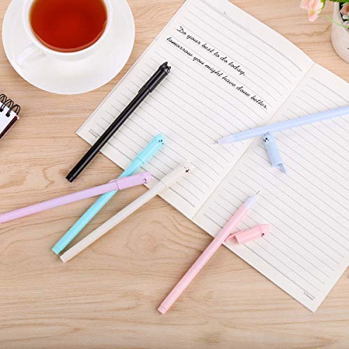 24 Pcs 0.38 mm Cute Cat Pen Gel Pens Black Ball Point Pens for School Office Supplies