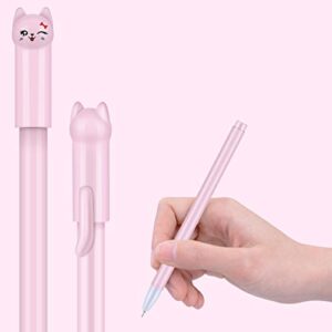 24 Pcs 0.38 mm Cute Cat Pen Gel Pens Black Ball Point Pens for School Office Supplies