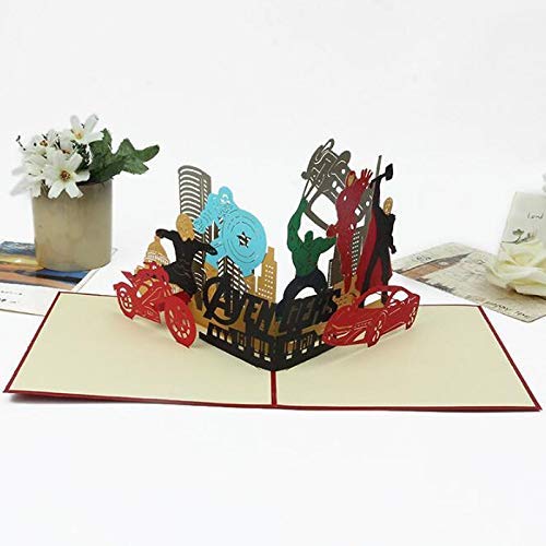 3D Avengers Pop Up Card and Envelope - Unique Pop Up Greeting Cards for Birthday, Christmas, New Year, Anniversary, Valentine, Wedding, Graduation, Thank You. Avengers