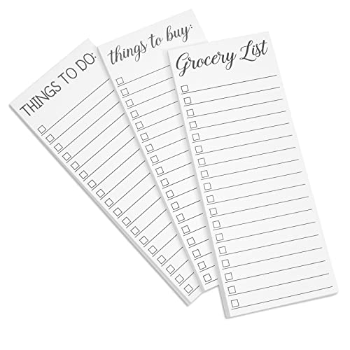 6-Pack Grocery List Magnet Pad for Fridge, To-Do Planner, Things To Buy, Things To Do Shopping Notepad for Locker, Filing Cabinet, Appointment Reminders, Meal Plans (3.5x9 in)