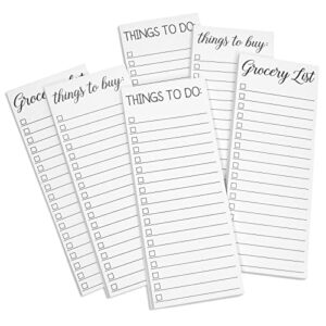 6-Pack Grocery List Magnet Pad for Fridge, To-Do Planner, Things To Buy, Things To Do Shopping Notepad for Locker, Filing Cabinet, Appointment Reminders, Meal Plans (3.5x9 in)