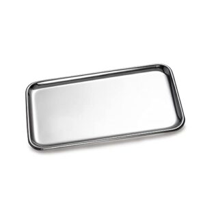 imeea small vanity tray rectangle satinless steel little jewelry tray bathroom tray storage organizer makeup cosmetic organizer trays, 8 x 4.6 inch
