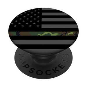 thin green line popsockets army military usa flag popsockets popgrip: swappable grip for phones & tablets