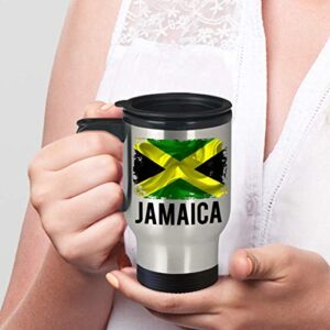 Jamaica, Rasta Reggae Travel Coffee Mug Funny Gifts - Jamaican Pride Flag Hometown Country Pride, Travel, Souvenir, Vintage Cup Tumbler