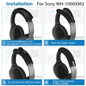 Geekria Earpad and Headband Cover Replacement for Sony WH1000XM2, MDR1000X Headphone/Ear Cushion/Replacement Ear Pads/Earpads + Headband Protector/Headband Sleeve (No Tuning Cotton)