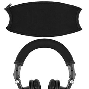 geekria headband cover compatible with ath m50x, m50xbt, m50xbt2, m50xpb, m50xwh, m50xbb headphones/headphone headband protector repair parts/easy diy installation no tool needed (black)