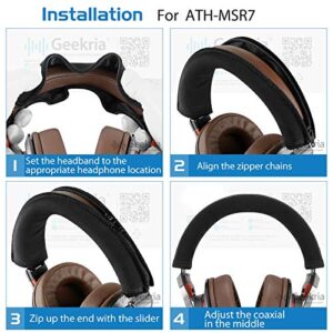 Geekria Earpads and Headband Cover Compatible with ATH-MSR7, MSR7NC, MSR7BK, MSR7GM Headphones/Ear Cushion + Headband Protector Cover/Earpads + Headband Protective Sleeve Repair Parts