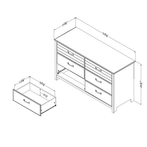 South Shore Ulysses 6-Drawer Double Dresser, Fall Oak