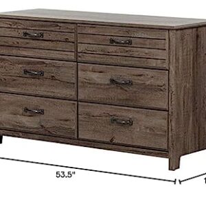 South Shore Ulysses 6-Drawer Double Dresser, Fall Oak