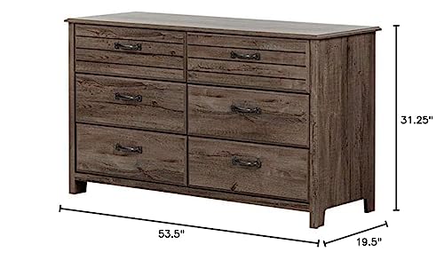 South Shore Ulysses 6-Drawer Double Dresser, Fall Oak