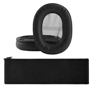 geekria earpads and headband cover replacement compatible with sony mdr-1r, mdr-1rmk2 headphones ear cushion + headband protector cover/earpads + headband protective sleeve repair parts