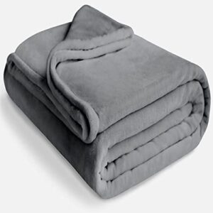 viscosoft fleece blanket twin size/twin xl - extra long soft & plush comforter, lightweight design - dark gray throw blanket for sofa, bed, couch, all seasons, pets