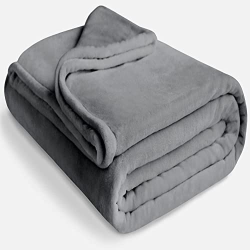 ViscoSoft Fleece Blanket Twin Size/Twin XL - Extra Long Soft & Plush Comforter, Lightweight Design - Dark Gray Throw Blanket for Sofa, Bed, Couch, All Seasons, Pets