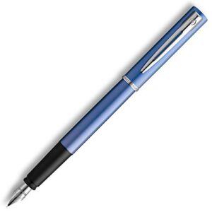 waterman allure fountain pen, blue lacquer, fine nib, blue ink, gift box