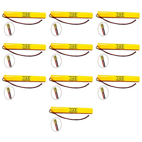 (10 Pack) 9.6v 900mAh ELB-B004 ELBB004 Exit Sign Emergency Light Ni-CD Battery Replacement ELBB003 Lithonia ELB-B003 Unitech BAT9.6V700 OSI OSA228 DANTONA CUSTOM-306-U BBAT0044A BAA-96 BBAT0043A