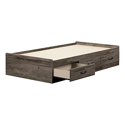 South Shore Ulysses Twin Mates Bed Fall Oak