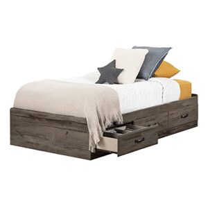 South Shore Ulysses Twin Mates Bed Fall Oak