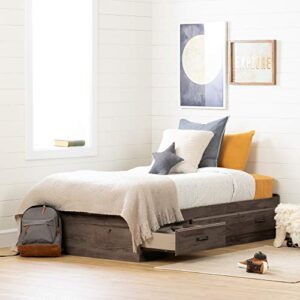 South Shore Ulysses Twin Mates Bed Fall Oak