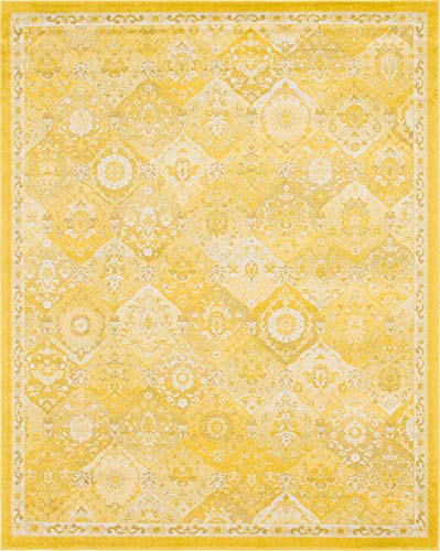 Unique Loom Penrose Collection Area Rug - Blake (8' x 10' Rectangle, Yellow/ Beige)