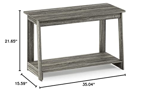 Furinno 18041GYW Beginning TV Stand, French Oak Grey, 15.59 x 35.04 x 21.65 inches