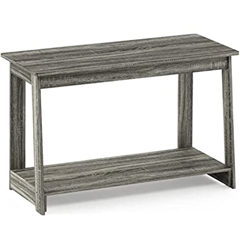 Furinno 18041GYW Beginning TV Stand, French Oak Grey, 15.59 x 35.04 x 21.65 inches