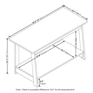 Furinno 18041GYW Beginning TV Stand, French Oak Grey, 15.59 x 35.04 x 21.65 inches