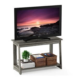 Furinno 18041GYW Beginning TV Stand, French Oak Grey, 15.59 x 35.04 x 21.65 inches