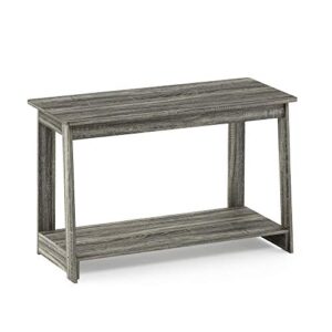 Furinno 18041GYW Beginning TV Stand, French Oak Grey, 15.59 x 35.04 x 21.65 inches