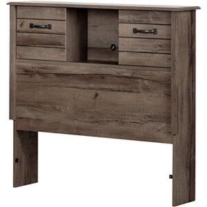 south shore ulysses twin bookcase headboard, fall oak