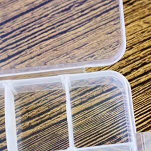 Magik 2-4 Pack Plastic Storage Case Box Jewelry Earring DIY Making Tool Containers 10 Grids Removable Dividers (2 Pack, 10 Grid Orange)