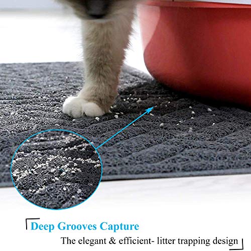 UPSKY Cat Litter Mats 2 Set of Cat Litter Pads, Cat Litter Trap Mats Can Be Spliced and Placed At-Will, Scatter Control for Litter Box, Soft on Sensitive Kitty Paws, Easy to Clean. (24’’ x 16’’)