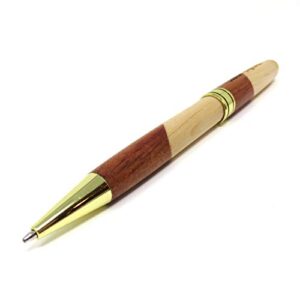 Custom Engraved Maple & Rosewood Split Ballpoint Pen - Personalized - (Black Gift Box) - Innovative Surface Art