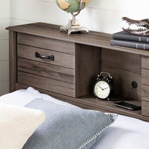 South Shore Ulysses Full Bookcase Headboard Fall Oak