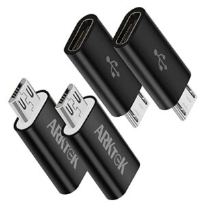 arktek usb c to micro usb adapter,4-pack type c female to micro usb male convert connector support charge & data sync compatible with samsung galaxy s7 edge s6 nexus 5/6 and micro usb devices(black)