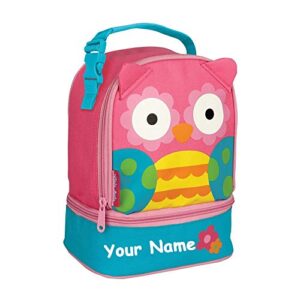 stephen joseph personalized pink owl lunch pals lunch box bag