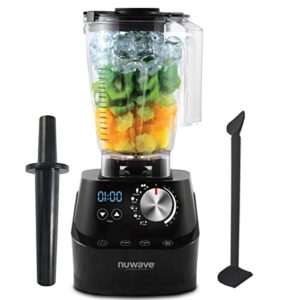 nuwave infinity moxie 64oz blender – professional grade, self-cleaning - 6 presets & 10 speed settings for shakes, smoothies, nut butters, crushed ice & more – comes w/plunger & scraper