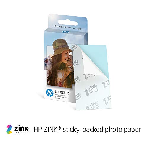 HP Sprocket Portable 2x3" Instant Color Photo Printer (Luna Pearl) Print Pictures on Zink Sticky-Backed Paper from your iOS & Android Device.