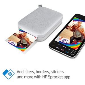 HP Sprocket Portable 2x3" Instant Color Photo Printer (Luna Pearl) Print Pictures on Zink Sticky-Backed Paper from your iOS & Android Device.