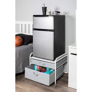 The Fridge Stand Supreme - Drawer Organization - White Frame with Light Gray Drawers