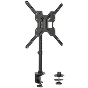 vivo black ultra wide screen tv desk mount for up to 55 inch screens, full motion height adjustable single television stand, stand-v155c