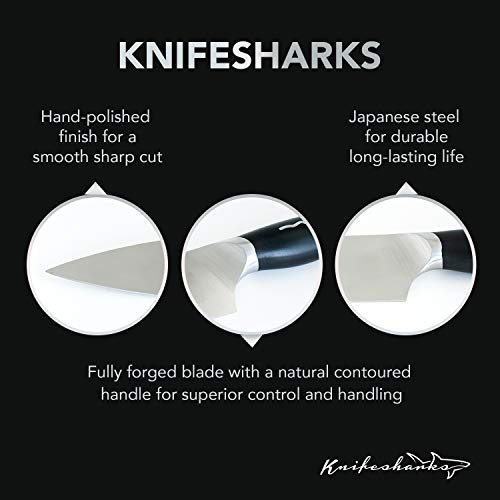 Knifesharks Chef Knife 8 inch - Japanese Super Steel - Razor Sharp, Superb Edge Retention, Rust-Proof, Stain & Corrosion Resistant Chefs Knives