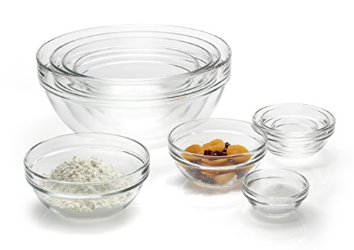 Luminarc Stackable Bowl 10-Piece Set, Glass, 1, Clear